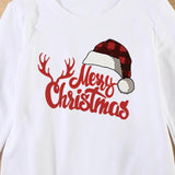 Family Matching Christmas Round Neck Warm Long Sleeved Shirts