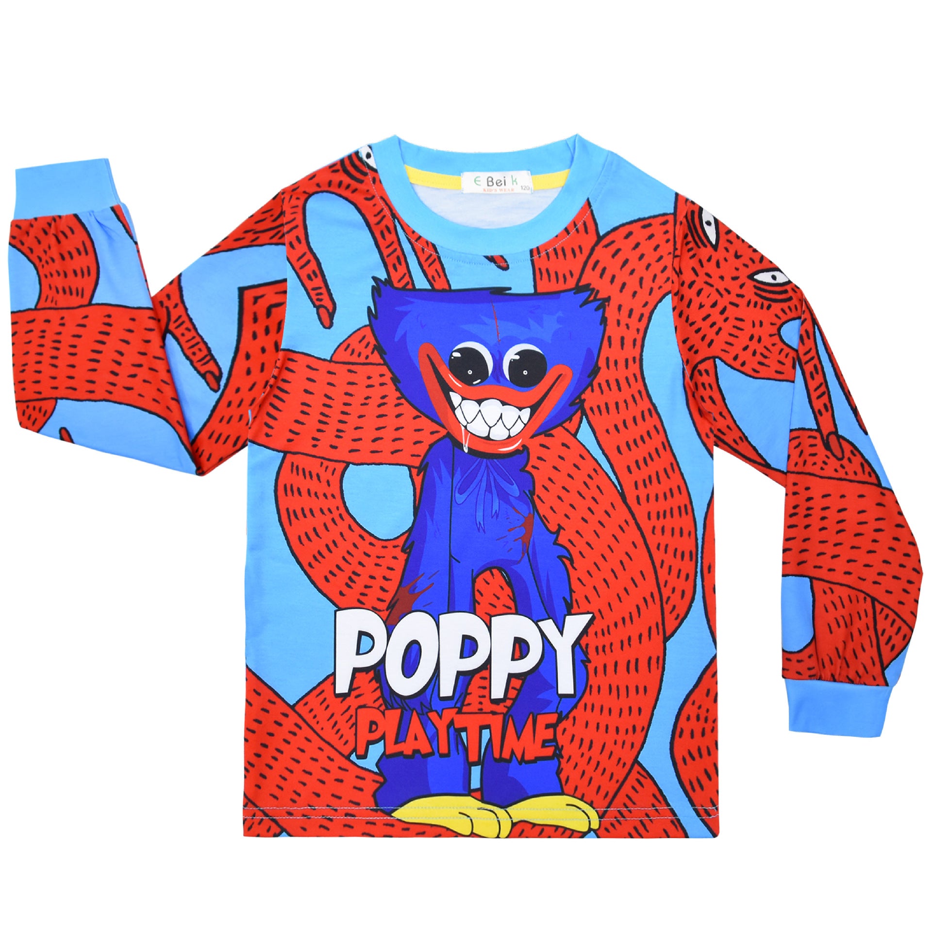 Kid Boy Poppy Play Time Long-sleeved Loungewear Pajamas