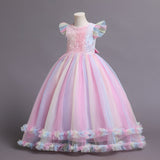 Kid Girls New Princess Long Summer Piano Performance Dresses