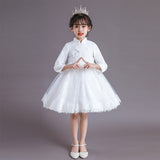 Kid Girl Long Sleeve Princess Evening Pompous Gauze Dresses