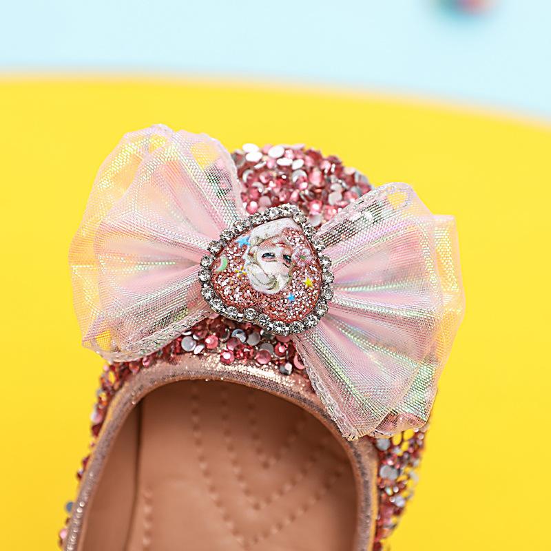 Girls New Dress Sequin Crystal  Soft Sole Pearl Magic Stick Cute Shoes