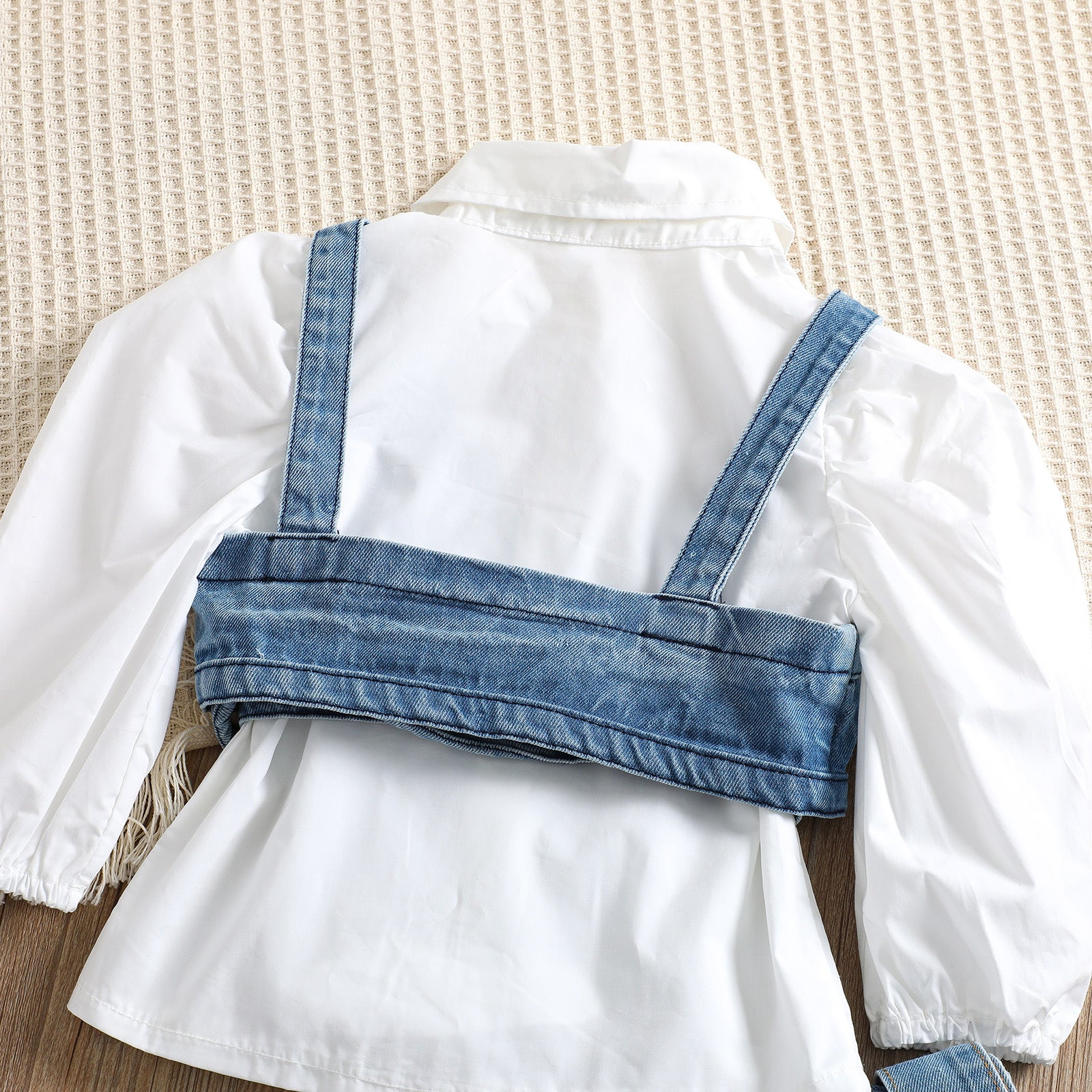 Kid Baby Girls Suit Fashion Long Sleeves Jeans Ripped 3 Pcs Sets