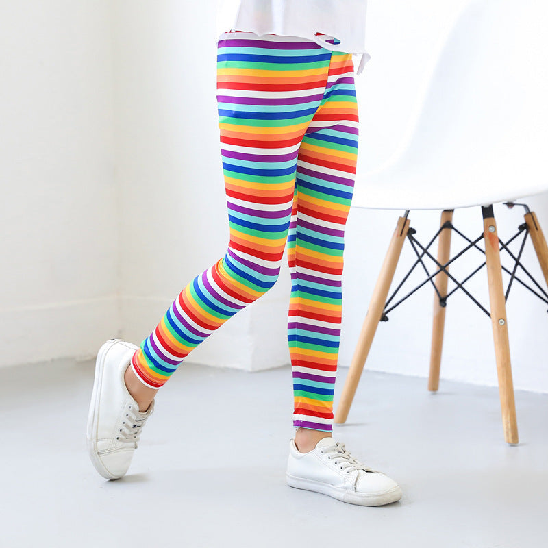 Kid Girls Leggings Travel Pants Student Casual Wear Customizable Leggings Pants