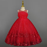 Kid Girl Princess Summer Flower Show Host Pompous Piano Performance Dresses