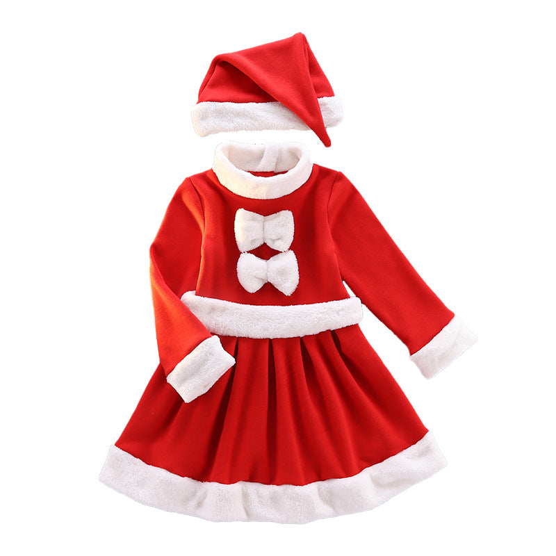 Kid Baby Girl Christmas Santa Claus Suits 2 Pcs Sets