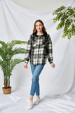 Family Matching Adult Kid Padded Black Plaid Hooded Shirt