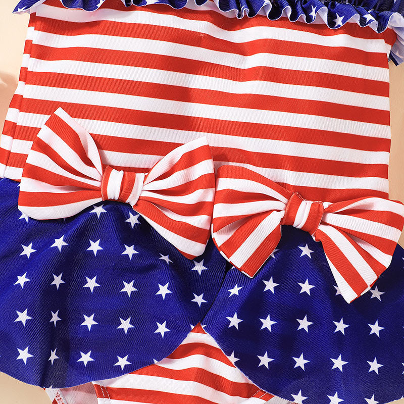 Kid Baby Girls One-piece Swimsuit Vest Triangle Crawl Rompers