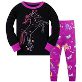 Kid Girl Air Conditioning Cotton Long Sleeve Threaded Pajamas