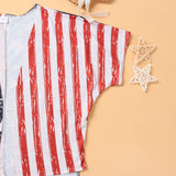 Family Matching Mother Daughter Independence Day Flag Cape Dress
