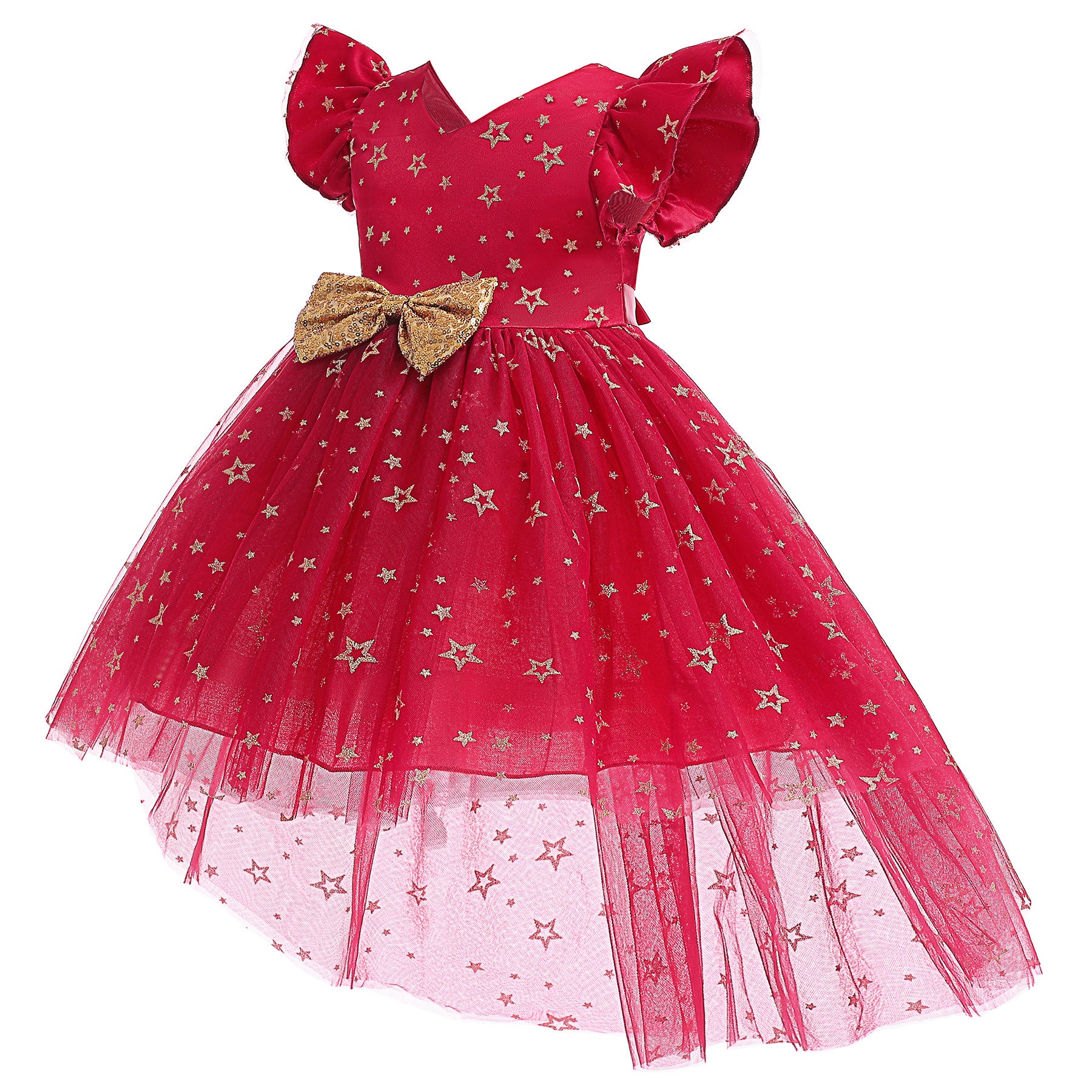 Kid Girls Princess Sequined Christmas Show Dress
