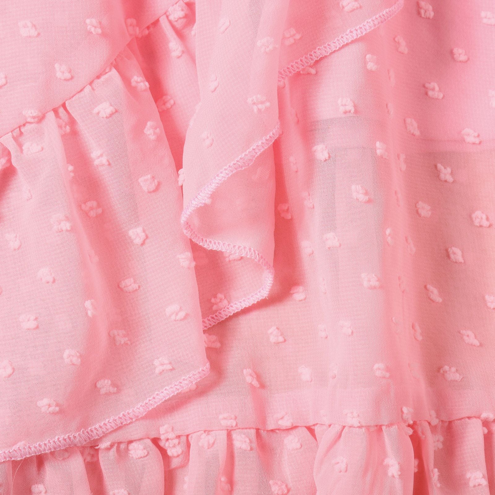 Family Matching Mother-daughter Pink Lovely Irregular Vacation Dresses
