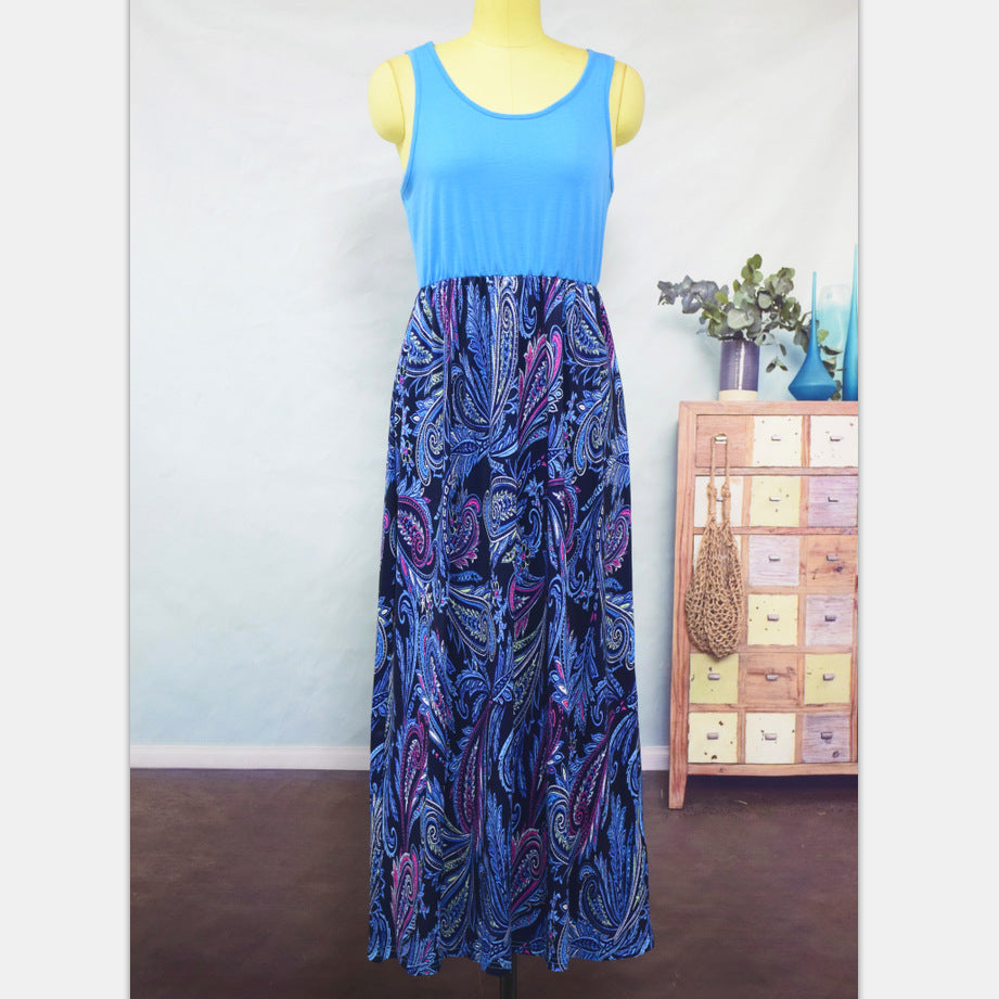 Family Mathcing Phoenix Tail Sleeveless Parent-child Long Dress