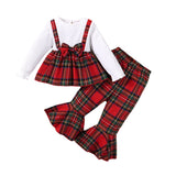 Kid Baby Girls Fall Winter Explosive Plaid Printed Christmas Sets 2 Pcs
