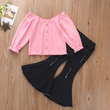 Kid Baby Girls Long Sleeve Jeans Ripped 2 Pcs Sets