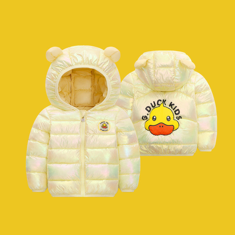 Kid Baby Boy Girl Dazzle Down Cotton Jacket Thick Hooded Coat
