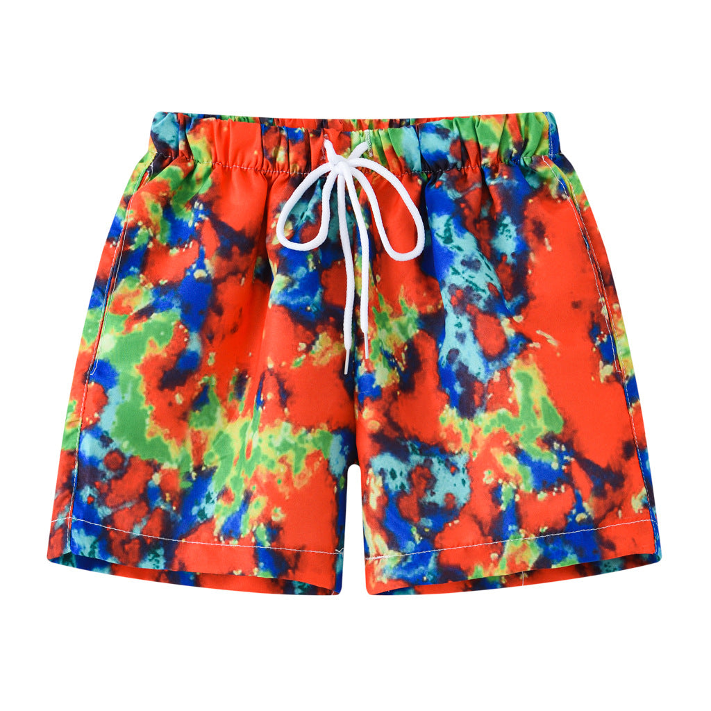 Summer Kids Boy Swimwear Fashion Striped Print Holiday Swimsuit
