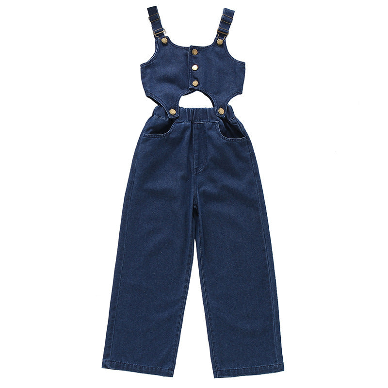 Kid Summer Girls Denim Wide Leg Causal Pants