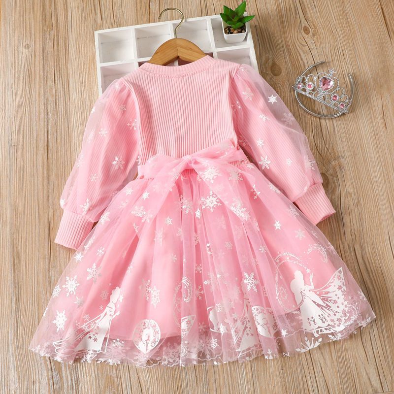 Kid Baby Girl New Long Sleeved Aisha Princess Frozzed Fall Dresses