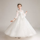 Kid Girls White Princess Flower Little Host Dresses