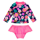 Baby Girls Divided Swimsuit Long-sleeved Briefs Soaking Swimwear