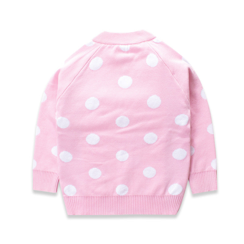 Kid Boy Coat Polka Dot Line Sweater