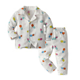 Kid Baby Girl Boy Pajamas Cartoon Long Sleeve Cotton Casual  2 Pcs Set
