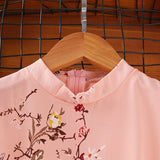 Kid Girls Princess Retro Long-sleved Autumn Winter Flower Dress