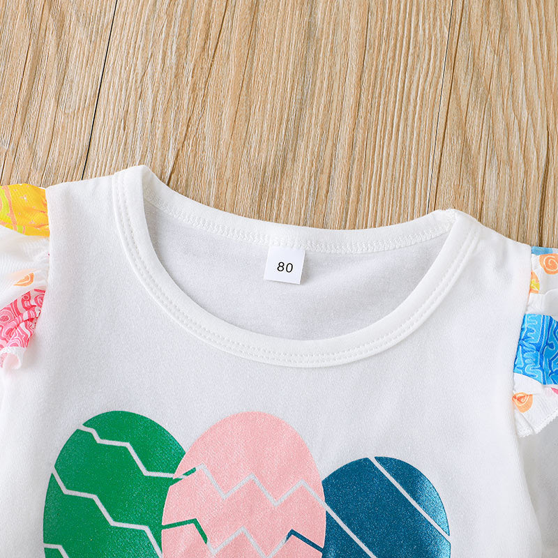 Summer Kid Baby Girls Short Sleeve Candy Color Letter 2 Pcs Set Suits