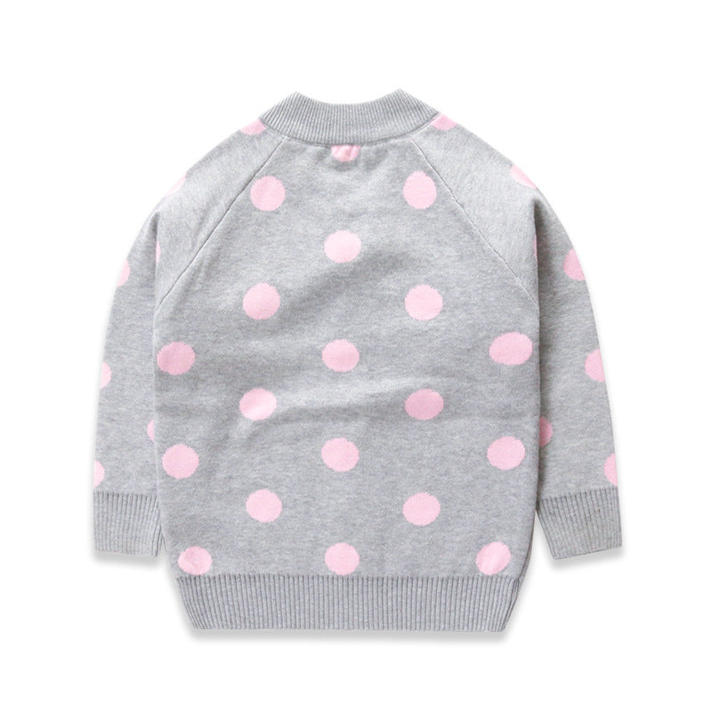 Kid Boy Coat Polka Dot Line Sweater
