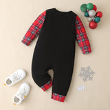 Baby Autumn Black Christmas Santa Claus One-piece Romper