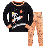 Kid Baby Boy Air-conditioned Long Sleeve Thread Cotton Pajamas 2 Pcs