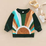 Autumn Kids Baby Girls Sweatshirt Sun Print Long Sleeve Sweaters Tops