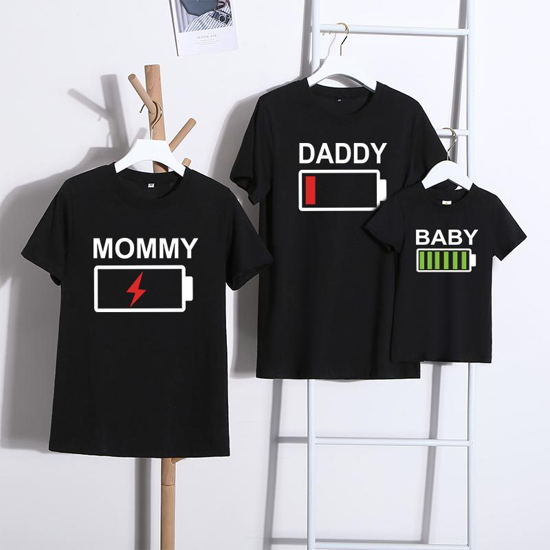 Family Matching Mother-daughter Short Sleeve T-shirt Cartoon Summer Tops