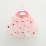 Kid Baby Girl Princess Short Skirt Strawberry Embroidery Skirts