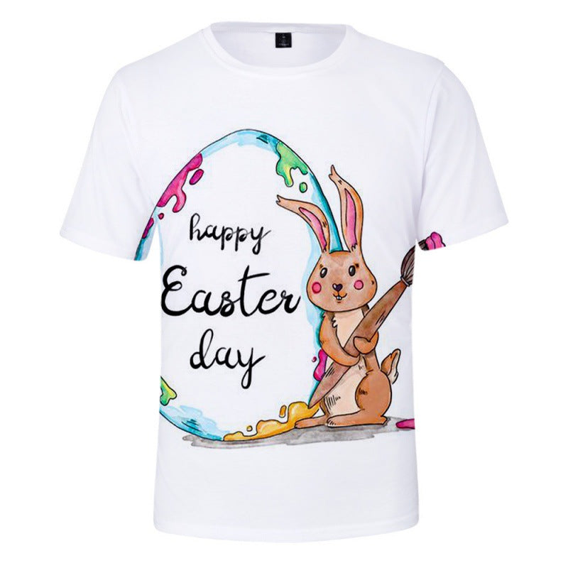 Kid Boys Girls Easter Digital Printed Short Sleeves T-shirts