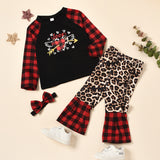 Kid Baby Girls Spring Valentine's Day Long Sleeve 3 Pcs Sets