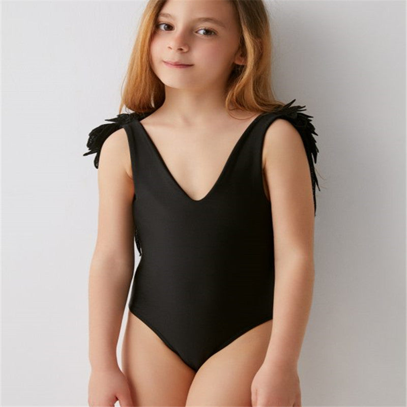 Family Matching Mother-daughter One-piece Swimsuit High Elastic Solid Sexy Bikini