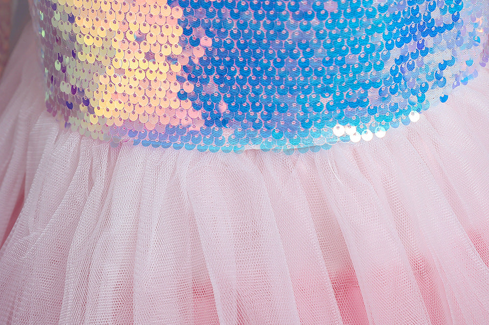 Kid Baby Girl Long-sleeved Gauze Puffy Princess Dress