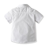 Kid Baby Boy Gentleman Suit Short Sleeve Spring Autumn 3 Pcs Sets