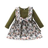 Baby Girl Autumn Lovely Printing Gauze Flower Dresses