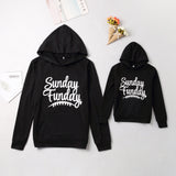 Family Matching Letter Print Hooded Parent-child Shirts