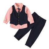 Baby Boy Bow Tie Vest Formal 3 Pcs Suits