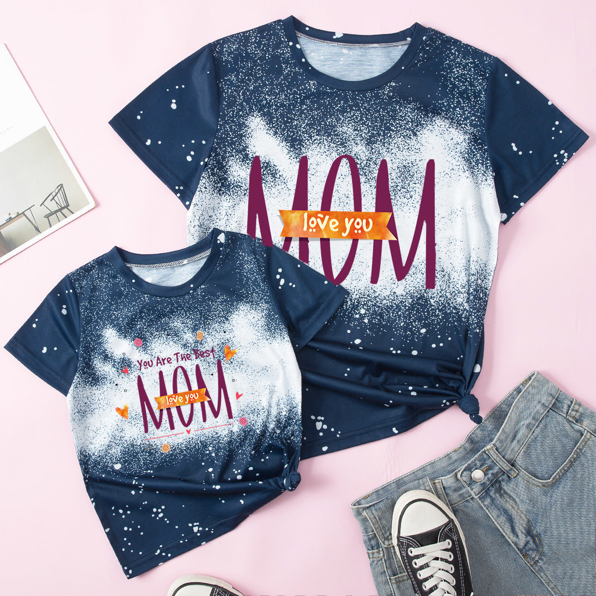 Family Matching Mother Daughter Short Sleeves T-shirt