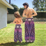 Kid Girl National Digital Printed Knickerbockers Leisure Loose Sports Pants