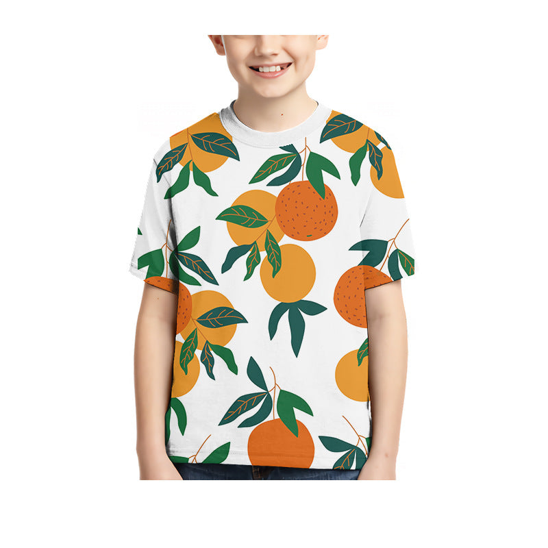 Kid Boy Girl 3D Digital Printing Spot Summer Fashion Leisure T-shirt