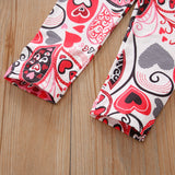 Kid Baby Girl Valentine's Day Set Embroidered Long Sleeve 3 Pcs Sets
