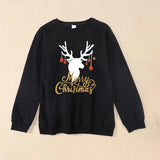 Family Matching Fashion Casual Christmas Elk Letter Printing Shirts