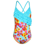 Kid Girls Swimsuit Ruffled One-piece Soaking Spring Beachwear