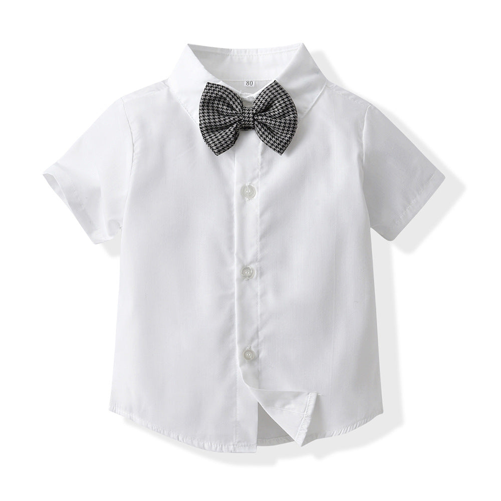 Kid Baby Boys Summer Short Sleeve Cotton Leather 3 Sets Pcs