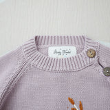 Kid Baby Girl  Hand Embroidered Farm Knit Winter Thicken Sweater